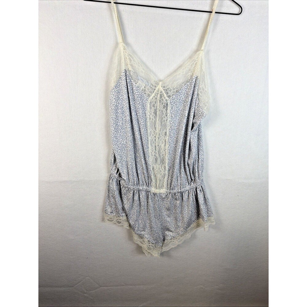 Eberjey Womens Medium M Mariana Dreamer Romper Blue White Tencel Modal Sleepwear